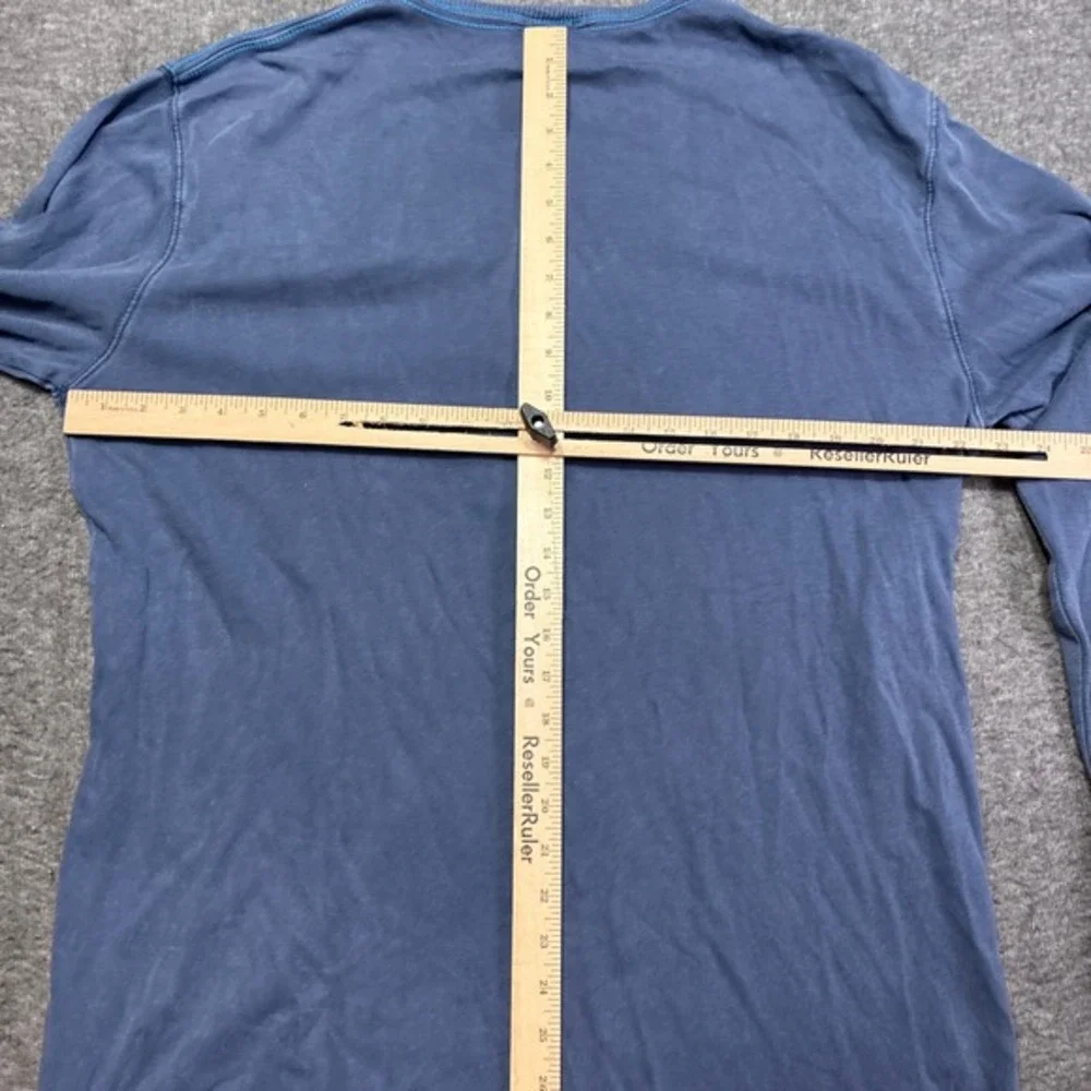 Vintage The North Face Henley Shirt Mens Large Blue Long Sleeve Elbow‎ Patch
